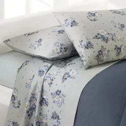 COMPLETO LENZUOLA MATRIMONIALE VALLESUSA MODELLO MONTREAL VAR. SMOKY BLUE 219
