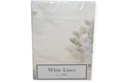 COMPLETO LENZUOLA SINGOLO BELLORA WHITE LINEN MODELLO FIORE V42 AZZURRO