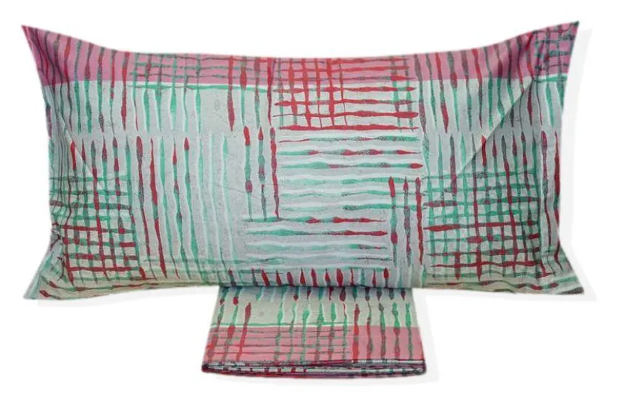 COMPLETO LENZUOLA SINGOLO BIANCALUNA MODELLO LORA VAR. ROSA 4800