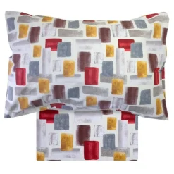 COMPLETO LENZUOLA SINGOLO SARTORIALE MODELLO GLOW VAR. ROSSO