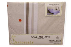 COMPLETO LENZUOLA UNA PIAZZA E MEZZO SARTORIALE MODELLO SMART VAR. ECRU