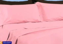 COMPLETO LENZUOLA UNA PIAZZA E MEZZO BIANCALUNA MODELLO COLORED VAR. ROSA 125