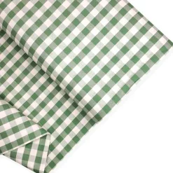 COORDINATI PURO COTONE RIGA QUADRETTO E UNITO VERDE