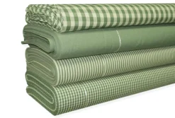 COORDINATI PURO COTONE RIGA QUADRETTO E UNITO VERDE