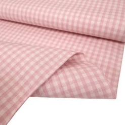 COORDINATI PURO COTONE RIGA QUADRETTO E UNITO ROSA