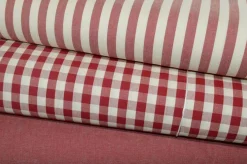 COORDINATI PURO COTONE RIGA QUADRETTO E UNITO ROSSO