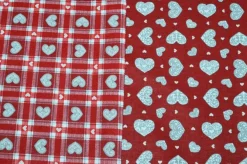 COORDINATO CUORE SCOZZESE ROSSO