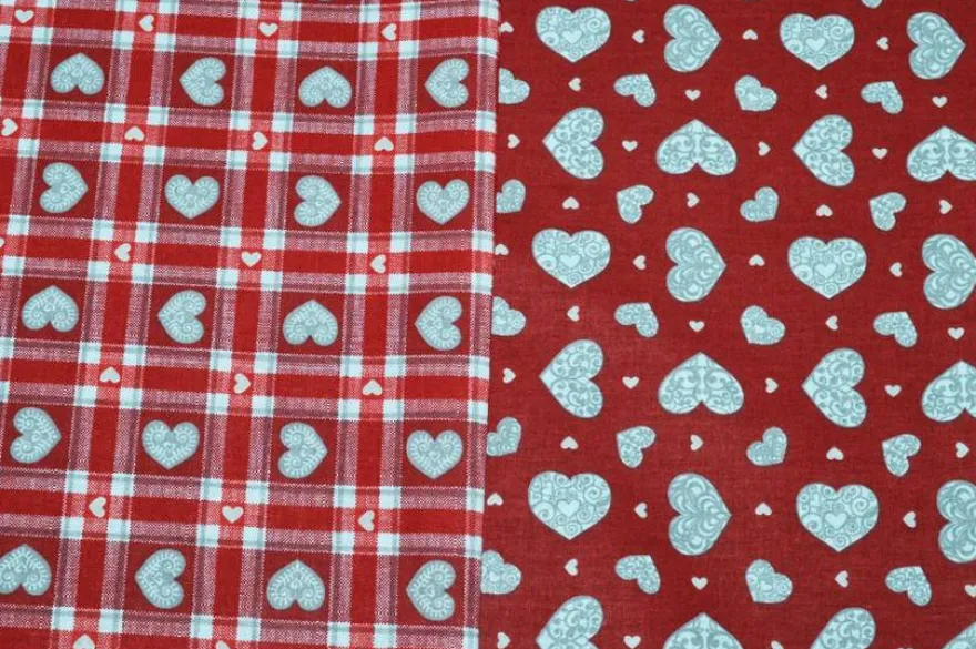 COORDINATO CUORE SCOZZESE ROSSO