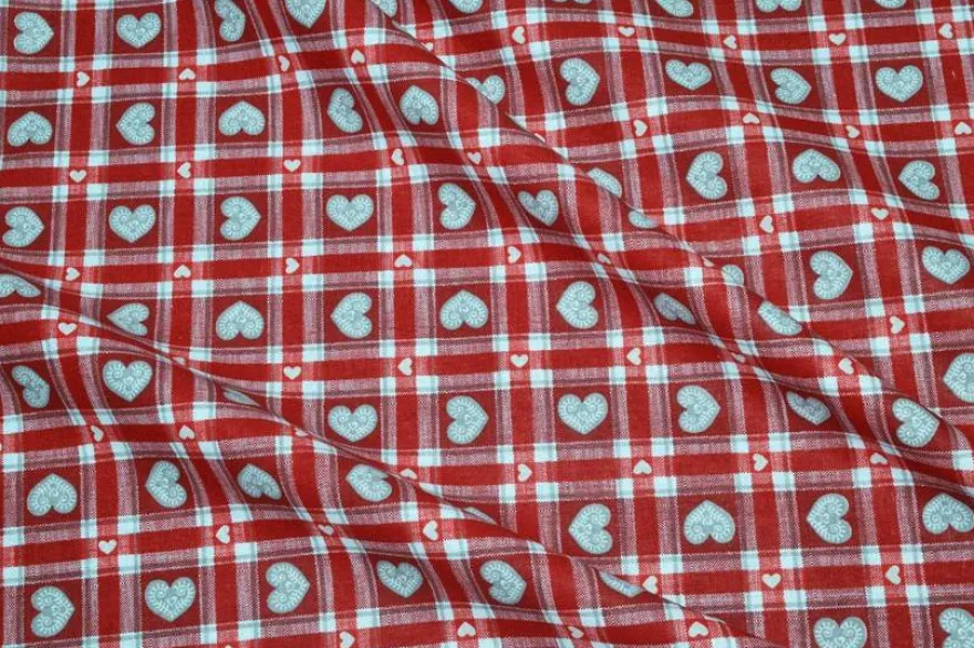 COORDINATO CUORE SCOZZESE ROSSO