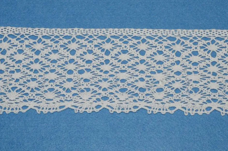 COORDINATO PIZZO COTONE BIANCO FINALE E INCASSO ALTEZZA 9 CM