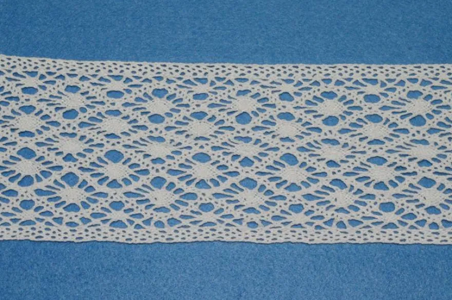 COORDINATO PIZZO COTONE BIANCO FINALE E INCASSO ALTEZZA 9 CM