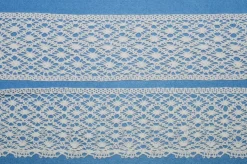 COORDINATO PIZZO COTONE BIANCO FINALE E INCASSO ALTEZZA 9 CM