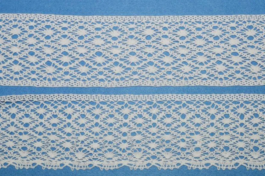 COORDINATO PIZZO COTONE BIANCO FINALE E INCASSO ALTEZZA 9 CM