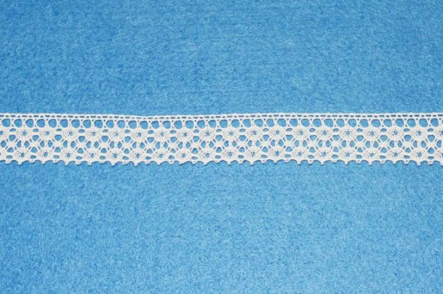 COORDINATO PIZZO COTONE BIANCO FINALE E INCASSO ALTEZZA 2 CM