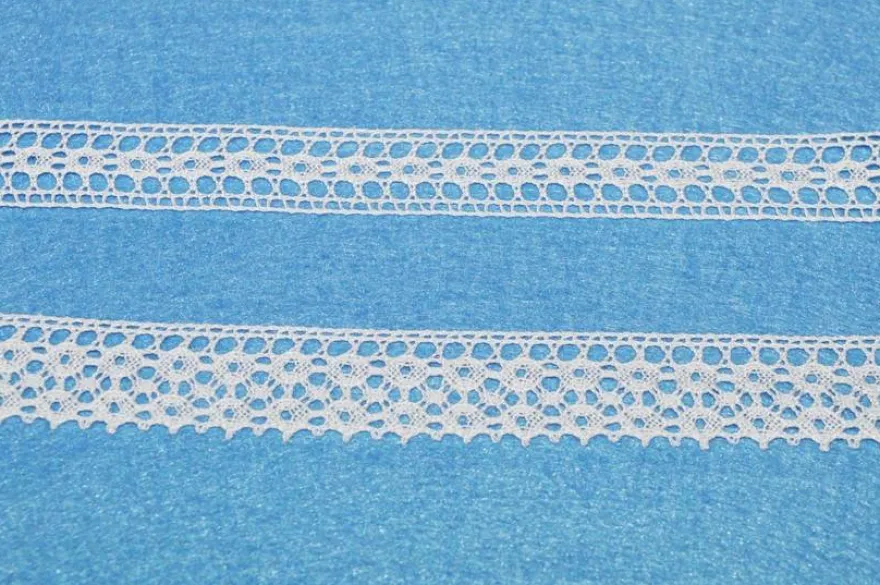 COORDINATO PIZZO COTONE BIANCO FINALE E INCASSO ALTEZZA 2 CM