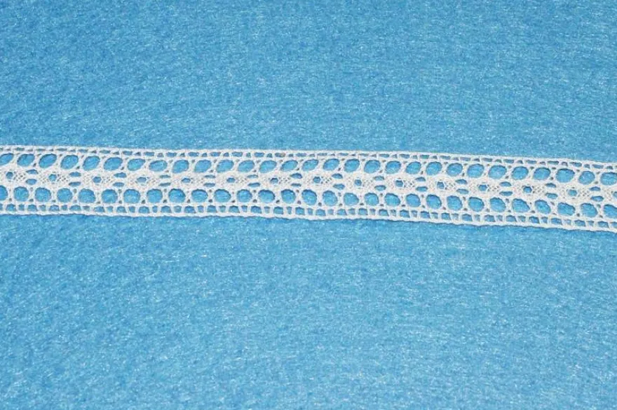 COORDINATO PIZZO COTONE BIANCO FINALE E INCASSO ALTEZZA 2 CM