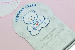 COPERTA CULLA IN JERSEY DOPPIATO PURO COTONE DISEGNO ORSETTO ROSA