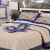COPRILETTO TRAPUNTATO MATRIMONIALE GFFERRARI MODELLO GOLD VARIANTE BLU 09