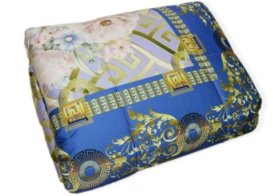 COPRILETTO TRAPUNTATO MATRIMONIALE GFFERRARI MODELLO GOLD VARIANTE BLU 09