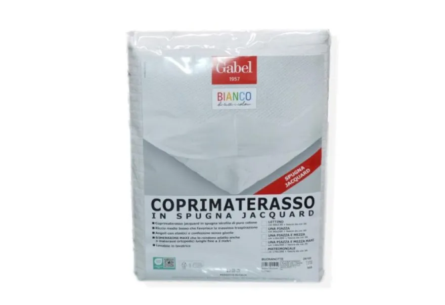 COPRIMATERASSO GABEL IN SPUGNA JACQUARD UNA PIAZZA E MEZZA 125X200 CM