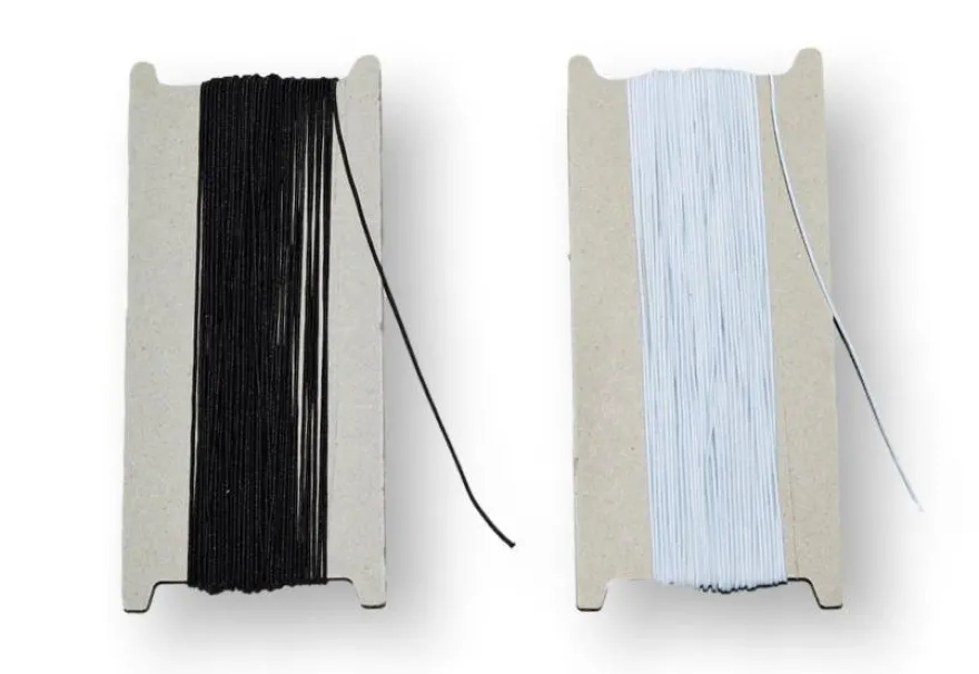 ELASTICO CORDONCINO 1 MM NERO E BIANCO 20 MT