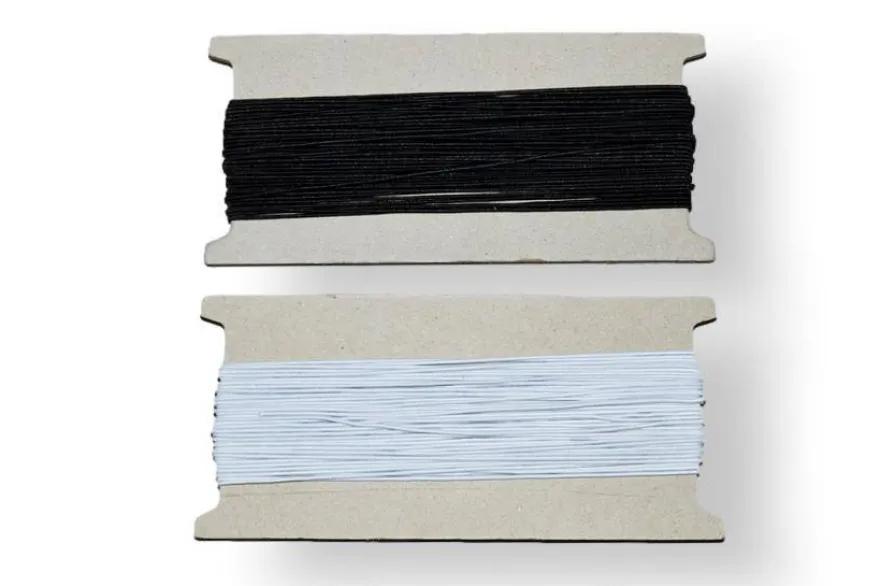 ELASTICO CORDONCINO 1 MM NERO E BIANCO 20 MT