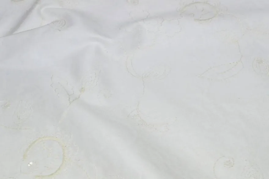 GABARDINE COTONE RICAMATO CON PAILLETTES