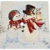 GOBELIN FANTASIA NATALE COPPIA PUPAZZI NEVE 15268 MISURA CM 47X47
