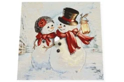 GOBELIN FANTASIA NATALE COPPIA PUPAZZI NEVE 15268 MISURA CM 47X47