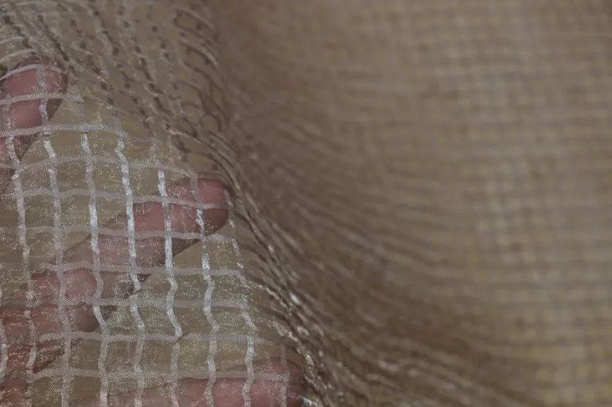 ORGANZA QUADRETTO BEIGE