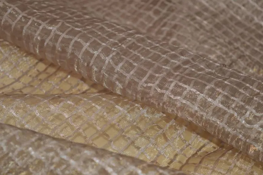 ORGANZA QUADRETTO BEIGE