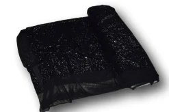 PAILLETTES CUCITE NERE SU FONDO TULLE STRETCH