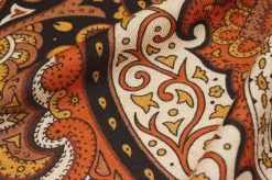 PANNELLI MISTO CASHMERE SETA FANTASIA PIAZZATA FOULARD BEIGE ARANCIO E NERO