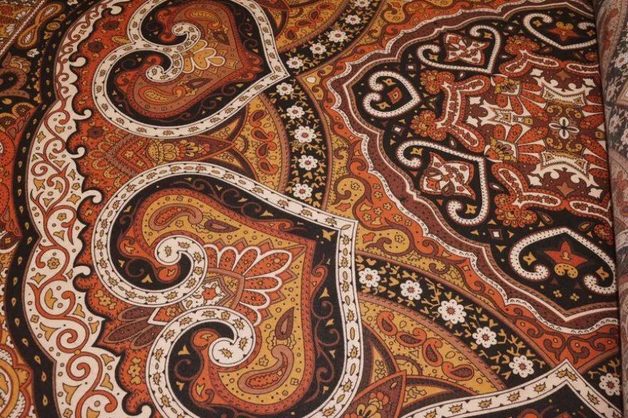 PANNELLI MISTO CASHMERE SETA FANTASIA PIAZZATA FOULARD BEIGE ARANCIO E NERO
