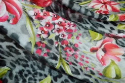 PANNELLO MISTO SETA FANTASIA ANIMALIER GRIGIA