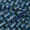 PIQUET STRETCH NIDO D'APE FANTASIA GEOMETRICA BLU