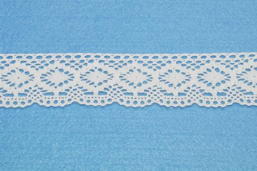 PIZZO COTONE FINALE ONDA BIANCO E PANNA ALTEZZA 4.5 CM