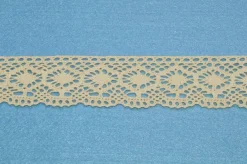 PIZZO COTONE FINALE ONDA BIANCO E PANNA ALTEZZA 4.5 CM