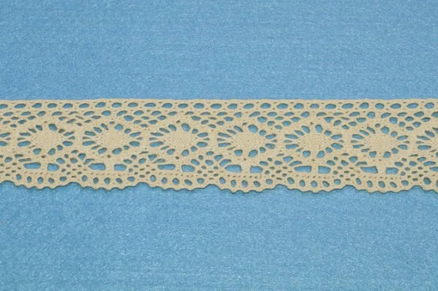 PIZZO COTONE FINALE ONDA BIANCO E PANNA ALTEZZA 4.5 CM