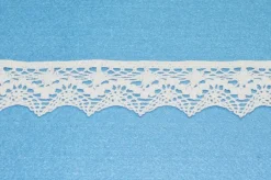 PIZZO COTONE FINALE PUNTA BIANCO E PANNA ALTEZZA 4.5 CM