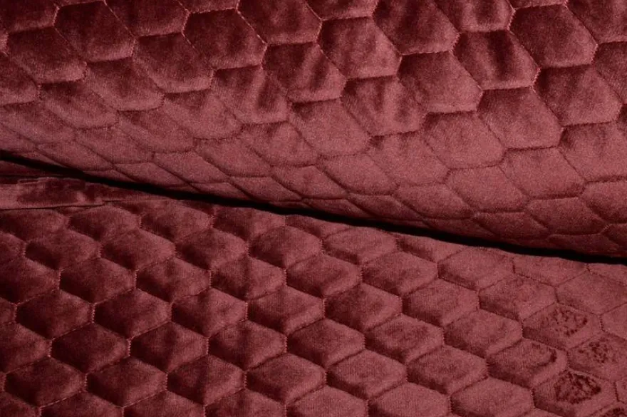 RIVIERA SWEET PLAID TRAPUNTATO VELOUR BORDEAUX