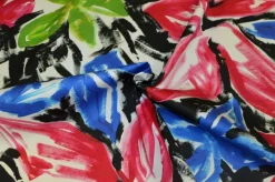 SCAMPOLO GABARDINE COTONE PESANTE FANTASIA FIORE STILIZZATO