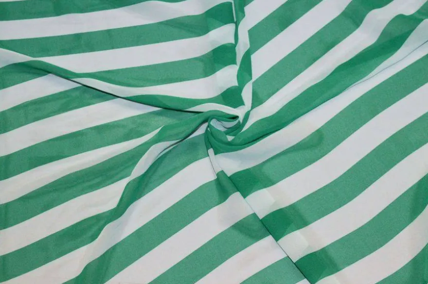 SCAMPOLO GEORGETTE RIGONE BIANCO VERDE
