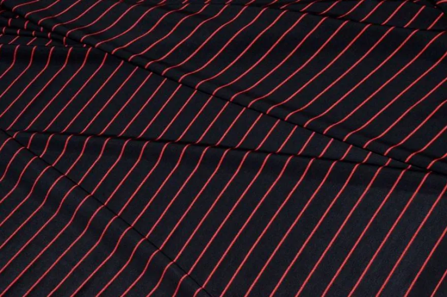 SCAMPOLO MAGLINA VISCOSA BI-ELASTICA FONDO NERO RIGA ROSSA