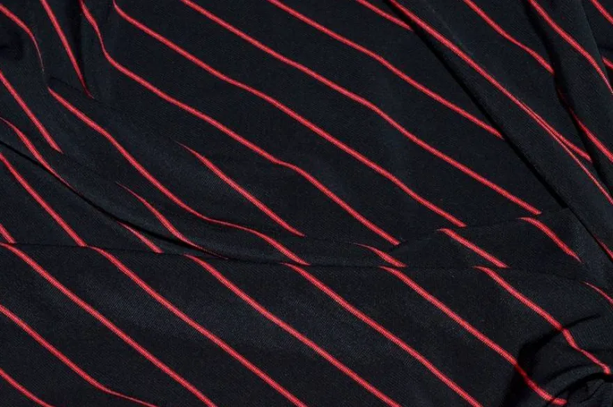 SCAMPOLO MAGLINA VISCOSA BI-ELASTICA FONDO NERO RIGA ROSSA