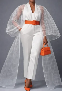 SCAMPOLO ORGANZA QUADRETTO BIANCA