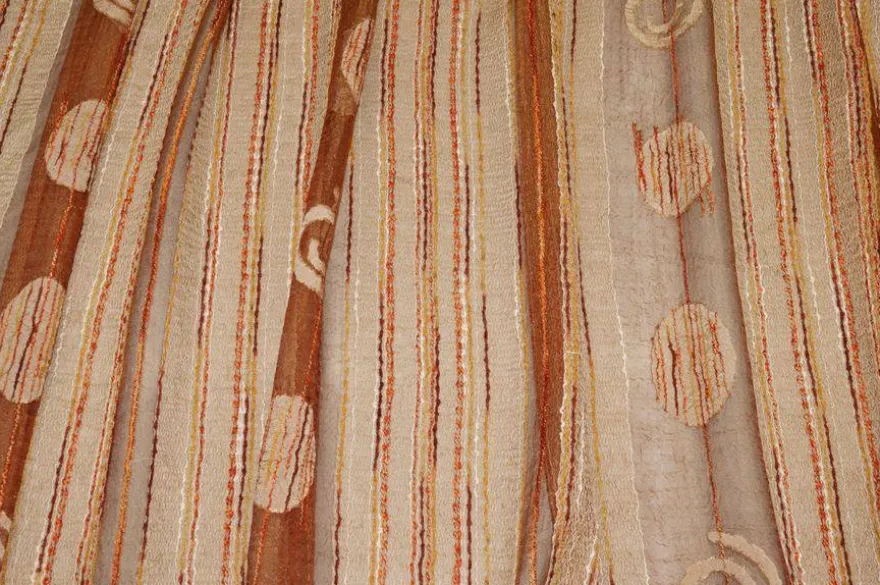 SCAMPOLO ORGANZA STROPICCIATA CON APPLICAZIONI IN CINIGLIA