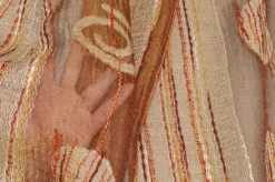SCAMPOLO ORGANZA STROPICCIATA CON APPLICAZIONI IN CINIGLIA