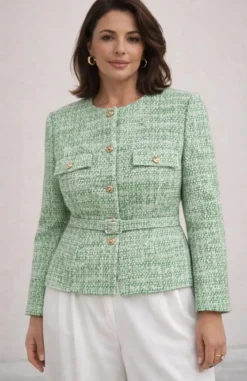 SCAMPOLO PURO COTONE EFFETTO CHANEL VERDE