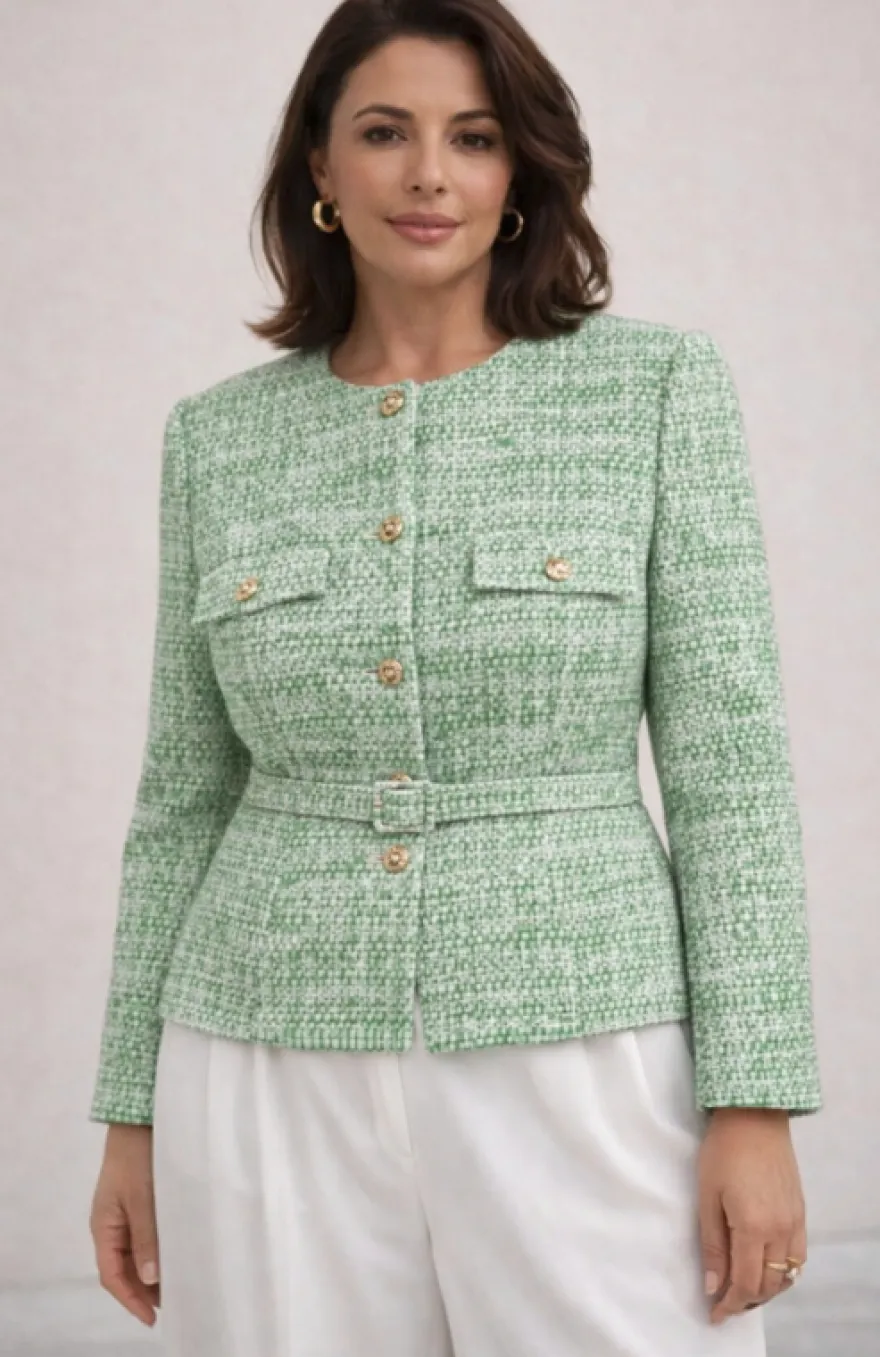 SCAMPOLO PURO COTONE EFFETTO CHANEL VERDE